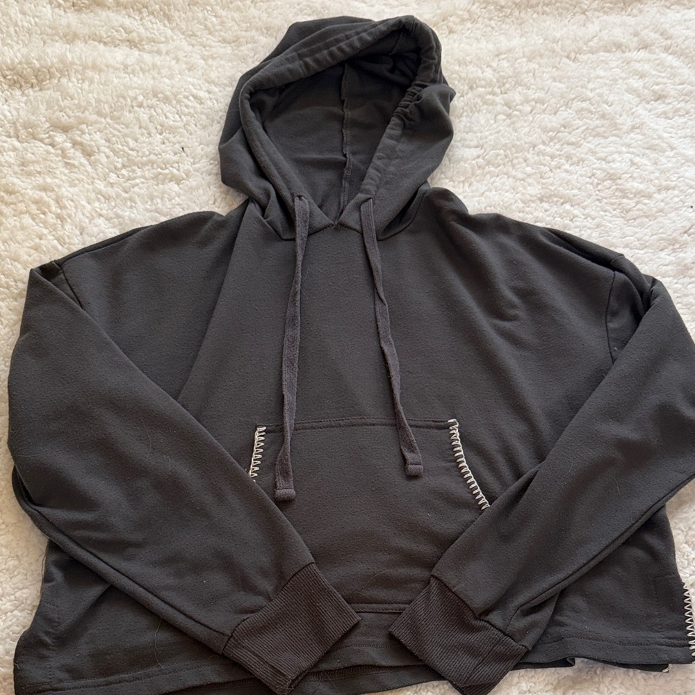 Kensie Charcoal Hoodie with Drawstring